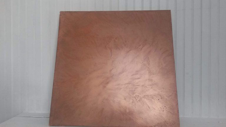 Smooth Marmorino with copper wax — sample board