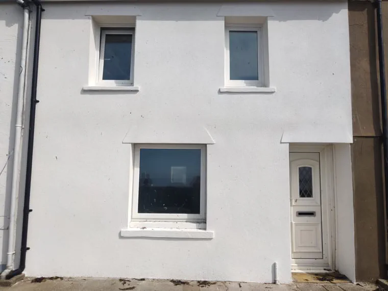 A seafront property finished in spray cork
