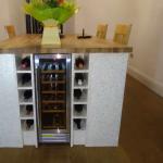 The finished island with its wine rack and chilled wine cabinet