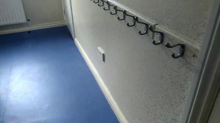 The corridor with the glitter finish running the full length
