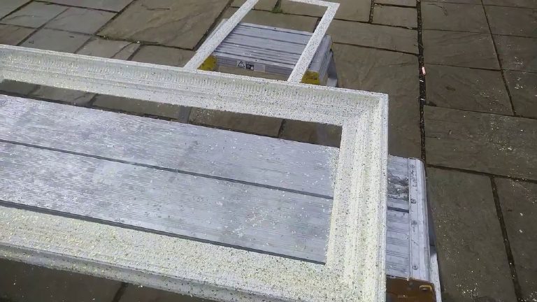 The freshly sprayed frame out on the patio