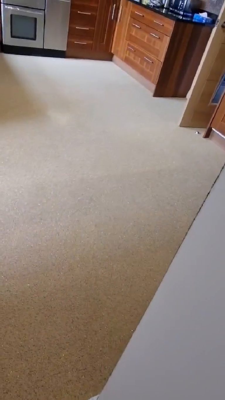 The Crystal Quartz floor close up, natural stone catching the light
