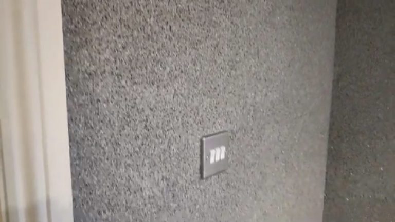 The Crystal Quartz finish up close, with a light switch set into it
