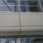 Freshly restored stone moulding between two windows at Douglas Town Hall