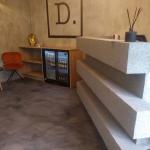 The stepped bespoke counter in Crystal Quartz with glitter