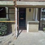 Refurbished porch and pebbledash walls at St George's Vicarage
