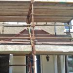 New porch roof and dashed walls during the refurbishment