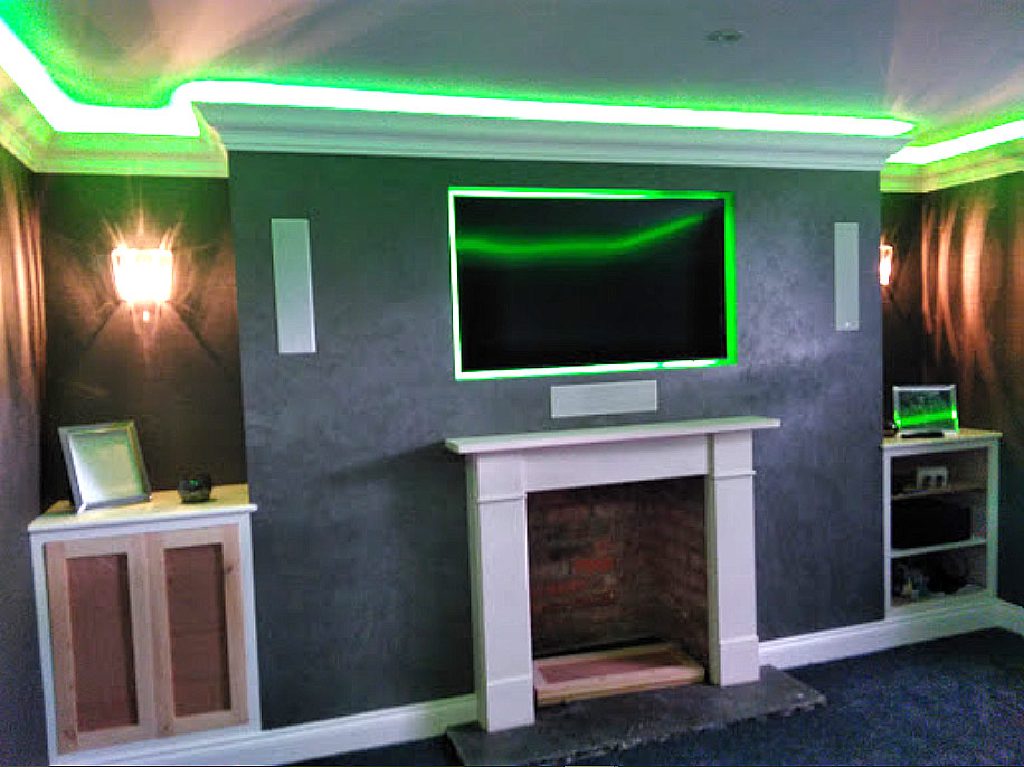 Finished Cadoro fire breast under green mood lighting