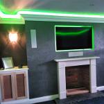 Finished Cadoro fire breast under green mood lighting