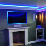 Finished Cadoro fire breast under blue mood lighting