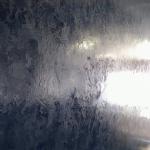 The polished blue plaster up close, moving like water
