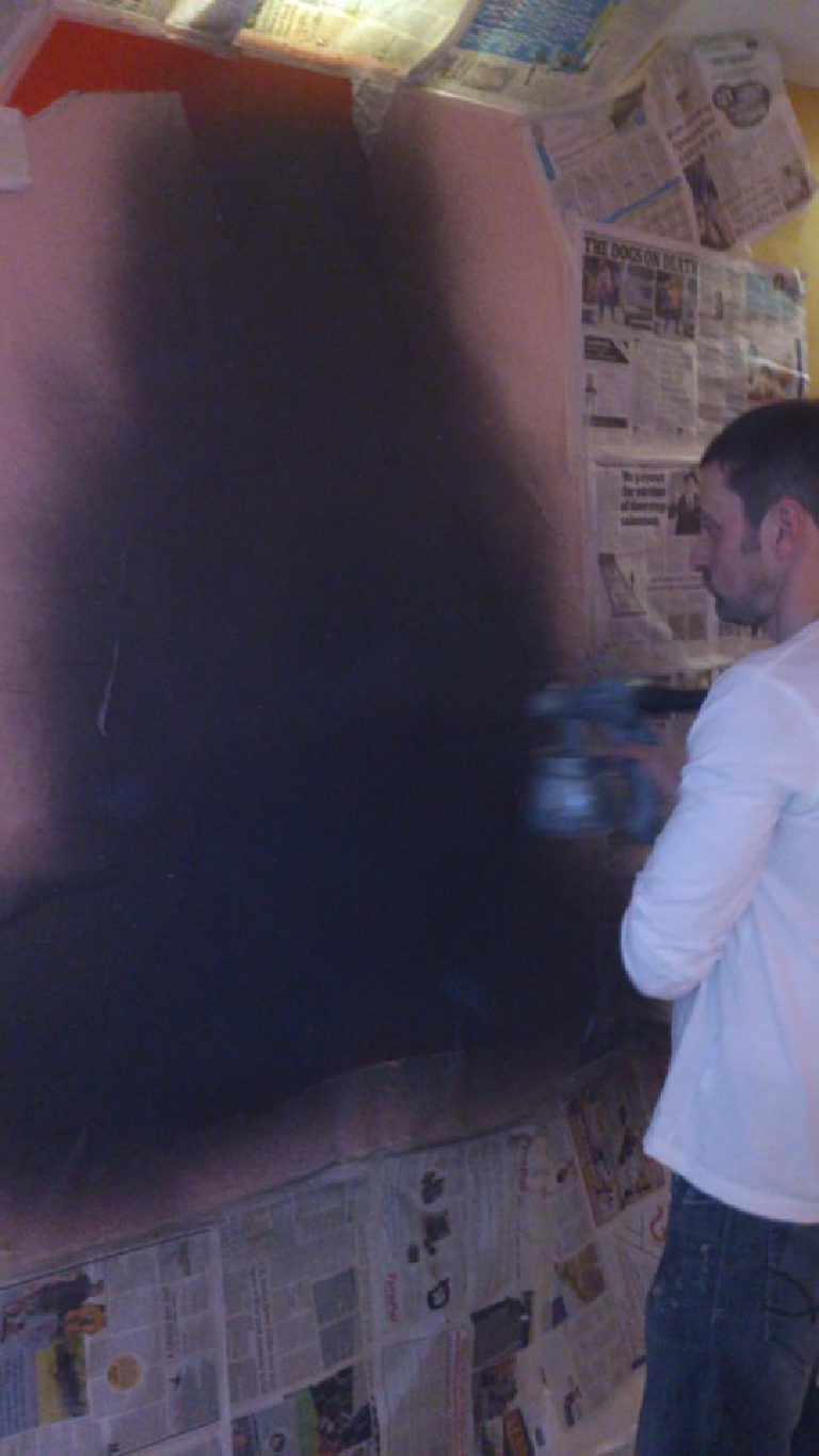 Applying black Crystal stencil
