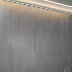 The bespoke finish up close, softly rained texture in the silver