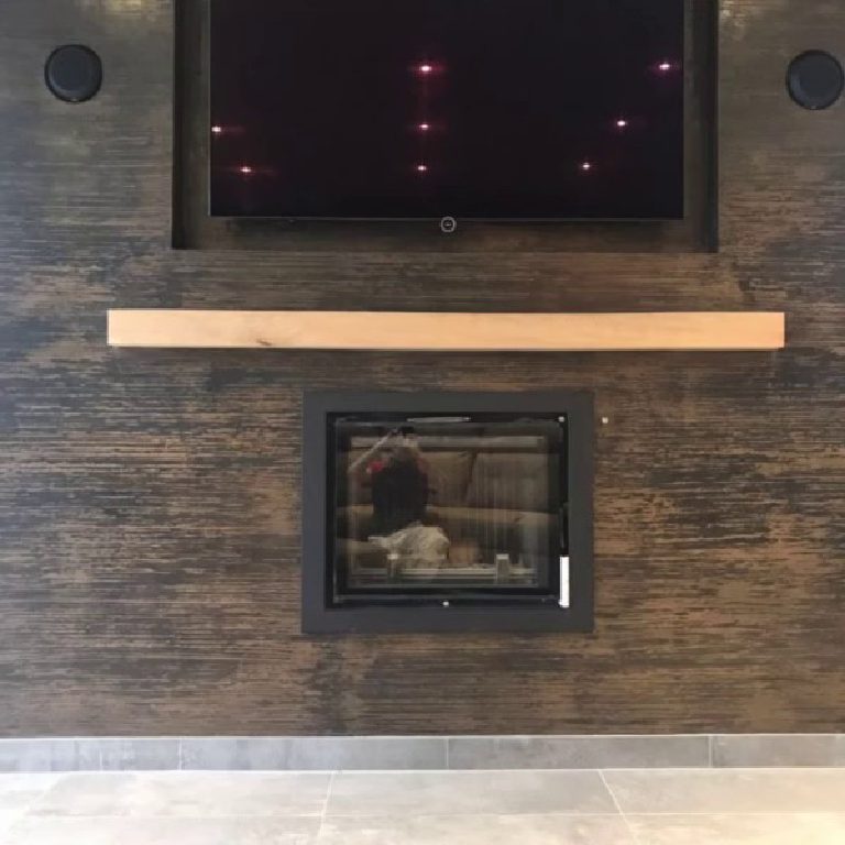 Fire Surround in Black & Bronze