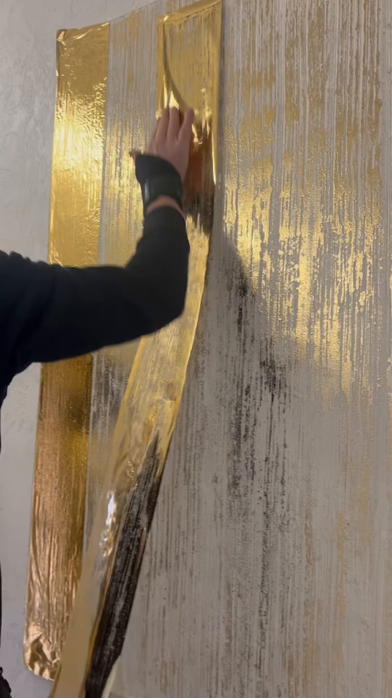 Gold Foil over Textured Wall Panels