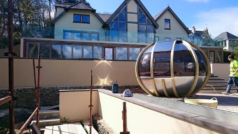 Garden walls being finished in Weber Rend