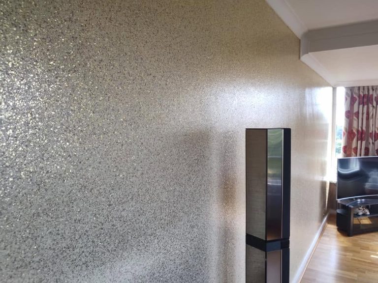 Champagne Glitter Wall, Living Room