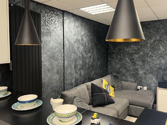 Venetian plaster — Black Marmorino, Haus Showroom