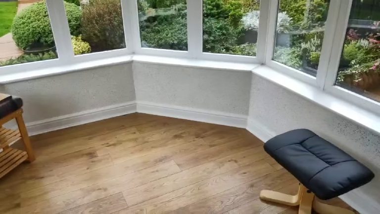 The conservatory bay with the blend running along under the windows