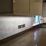 The Ilumitextra splashback running the length of the worktop