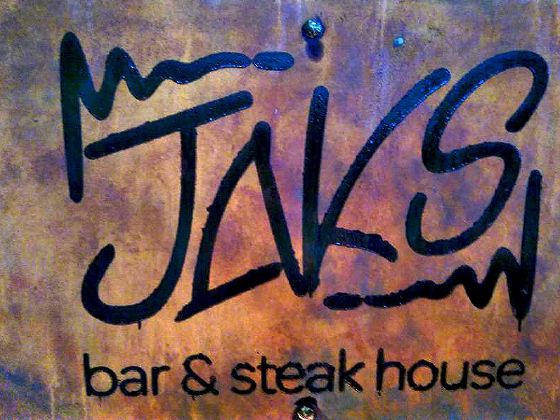 Stencilling and graphic work — JAK's Bar & Steakhouse, Douglas