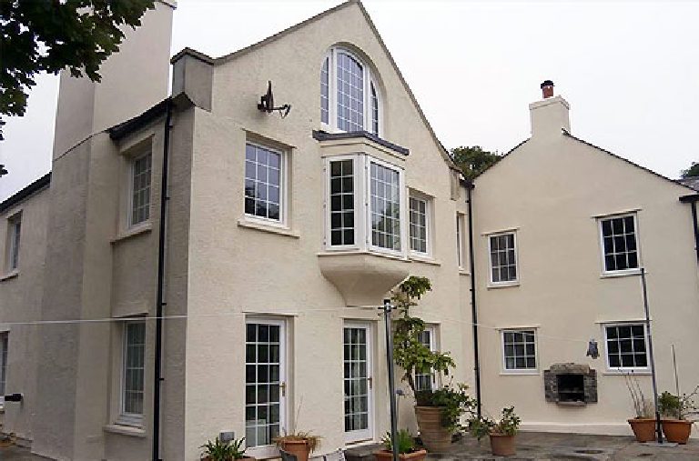 Lime thin coat render, Ballavilley
