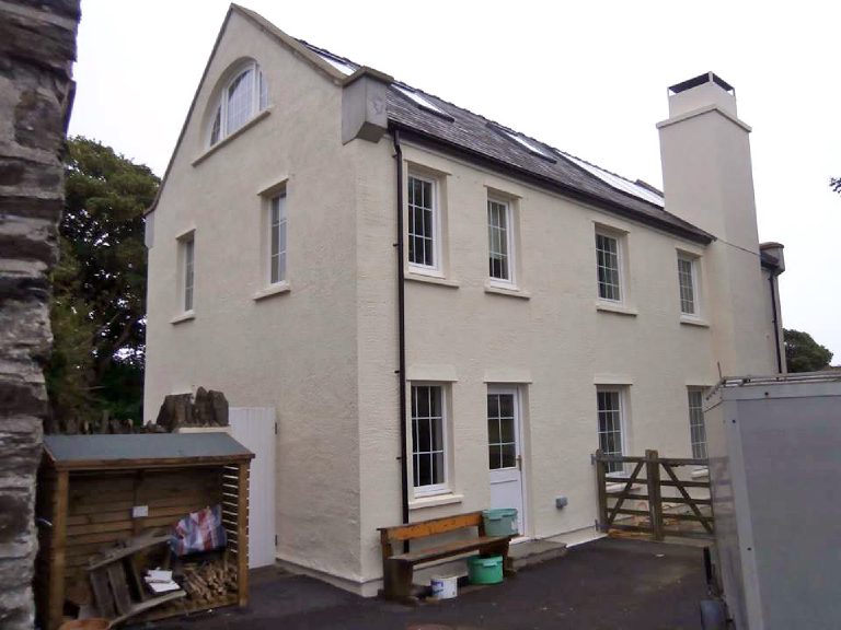 Re-rendered with a Lime thin coat render system