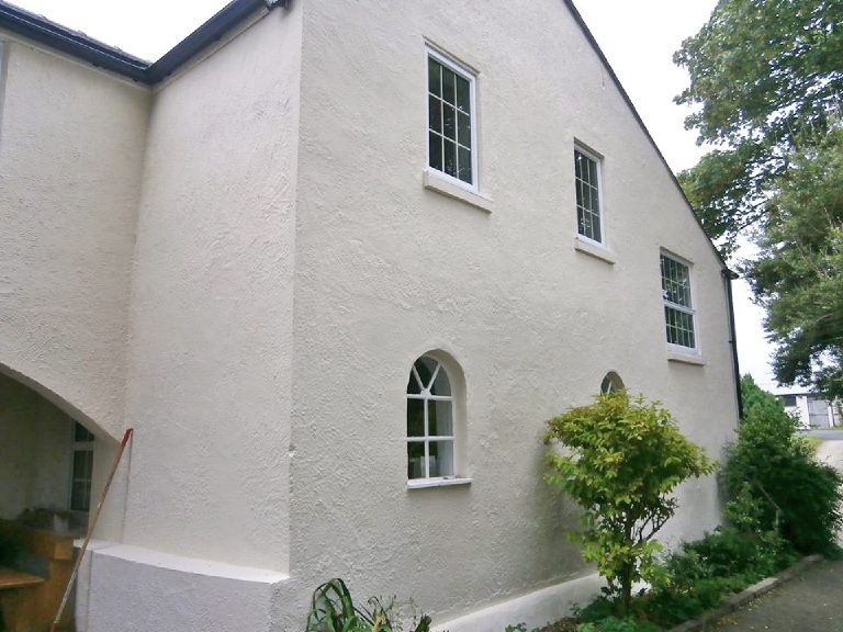 Re-rendered with a Lime thin coat render system