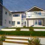 The rear elevation finished in white