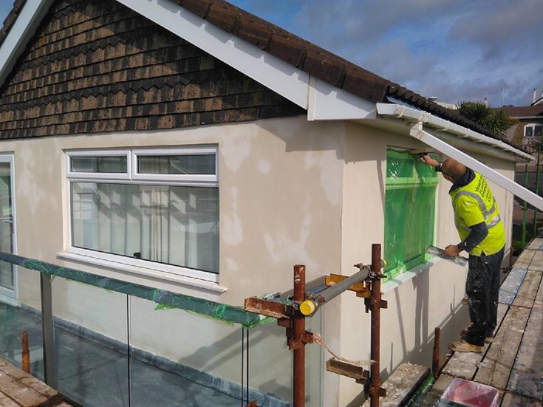 Beading and masking at the eaves