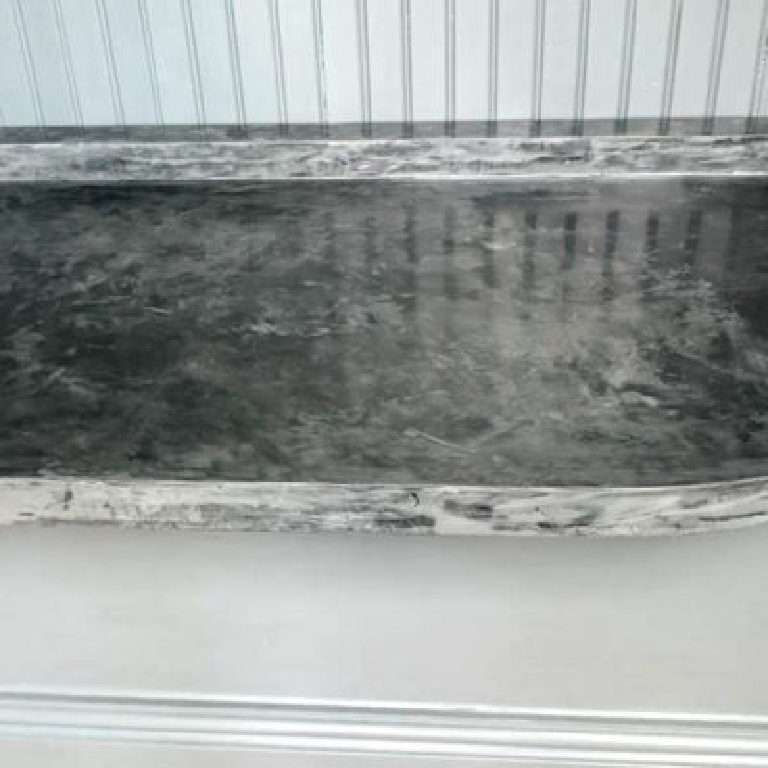 The sample worktop seen from the other end