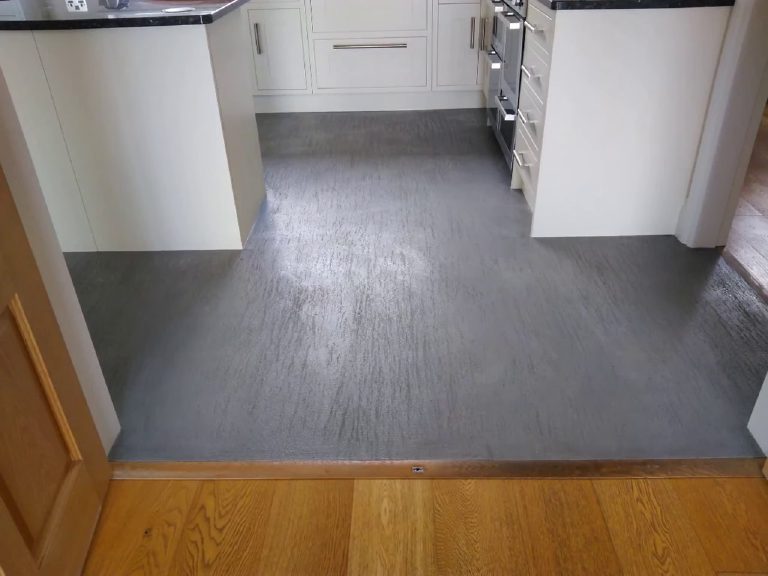 MicroCement Floor with Travertine Finish