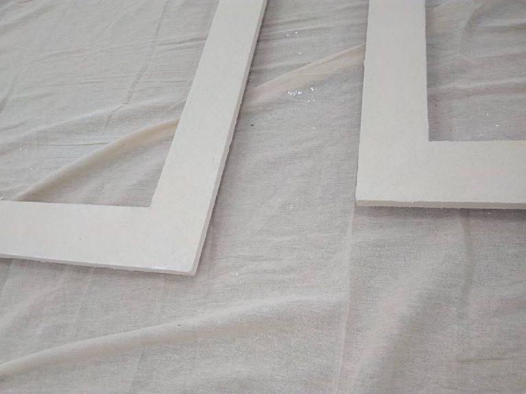 Frames base-coated white on the dust sheets