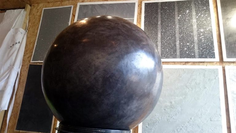 Beautiful sphere finished in Slate Grey MicroCement