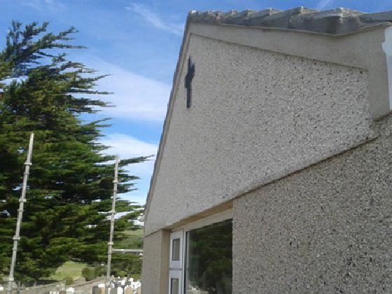 Cement render and pebbledash — New Extension, Rushen Vicarage