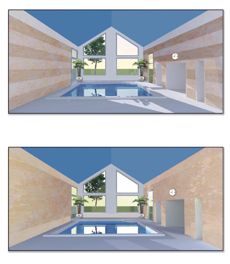 Digital renderings to illustrate how various finishes will appear on the clients' walls, helping them visualise the end result