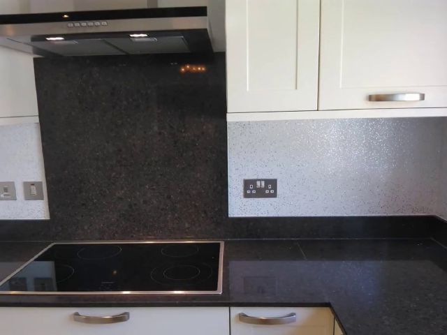 Sparkly Kitchen Splash Back — the finish this client is describing