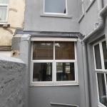 The finished elevation around the windows