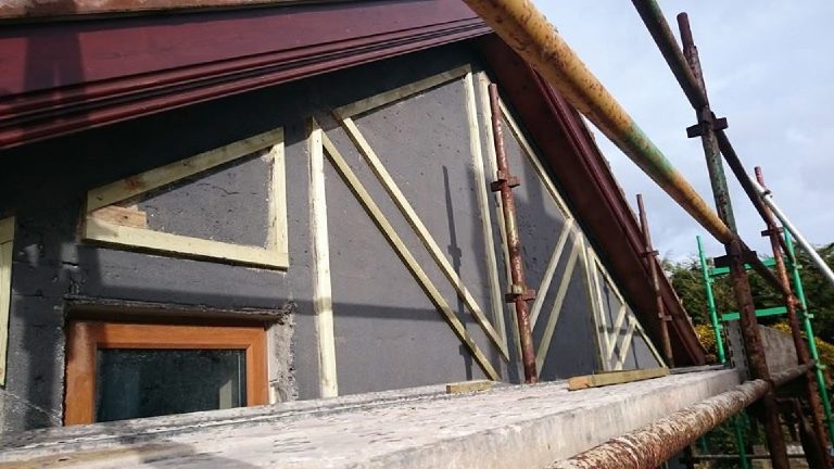 The Tudor-style elevation taking shape