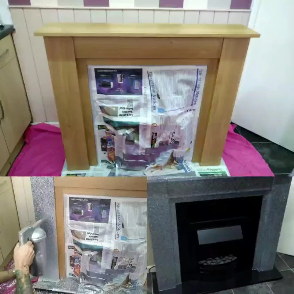 Upcycling with our glitter flakes — giving a mantelpiece the wow factor.